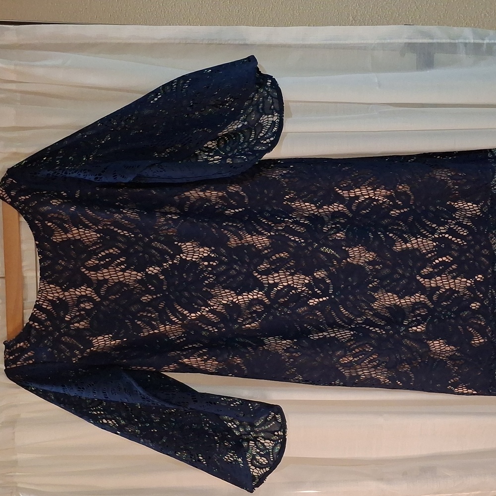 Lilly Pulitzer Navy Lace Fully Lined Dress Sz M